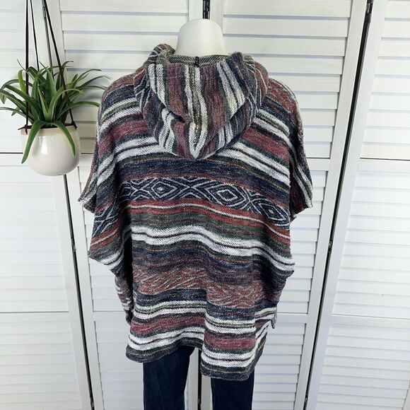 Billabong Shadow Views French Terry Hooded Poncho Open Cardigan Cover Up Size M - Picture 6 of 10
